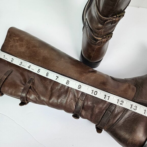 Coconuts by Matisse Becky Boho Brown Leather Buckle Detail Tall Riding Boot - Picture 9 of 10